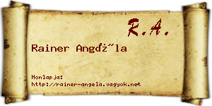 Rainer Angéla névjegykártya